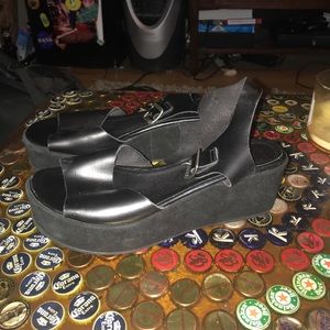 Black platform sandals